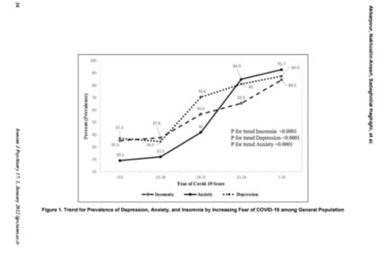 COVID-19 Fear Association with Depression, Anxiety, and Insomnia: A National Web-Based Survey on the General Population 